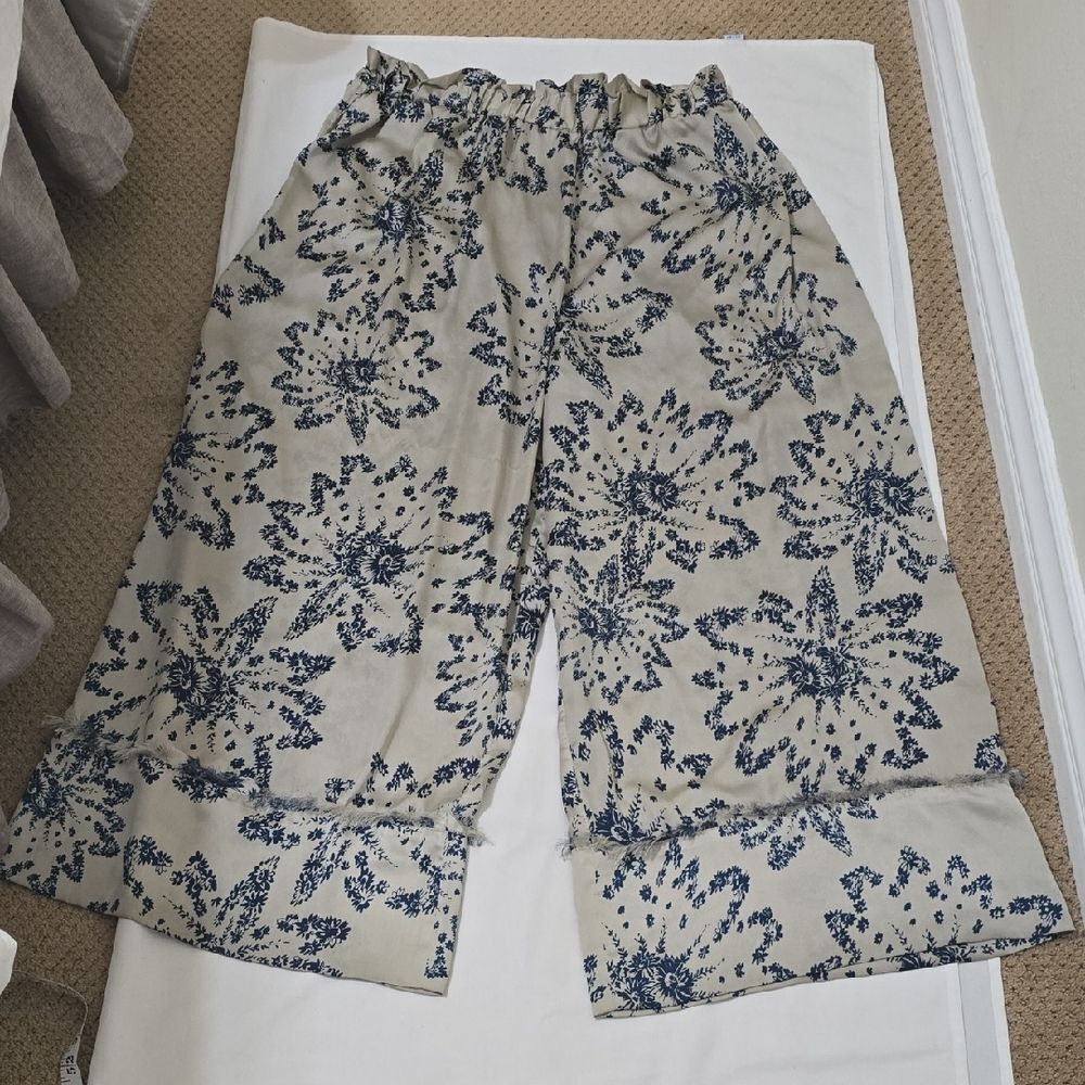 Intimately Free People Navy‎ Floral  Extrawide Leg Pants L